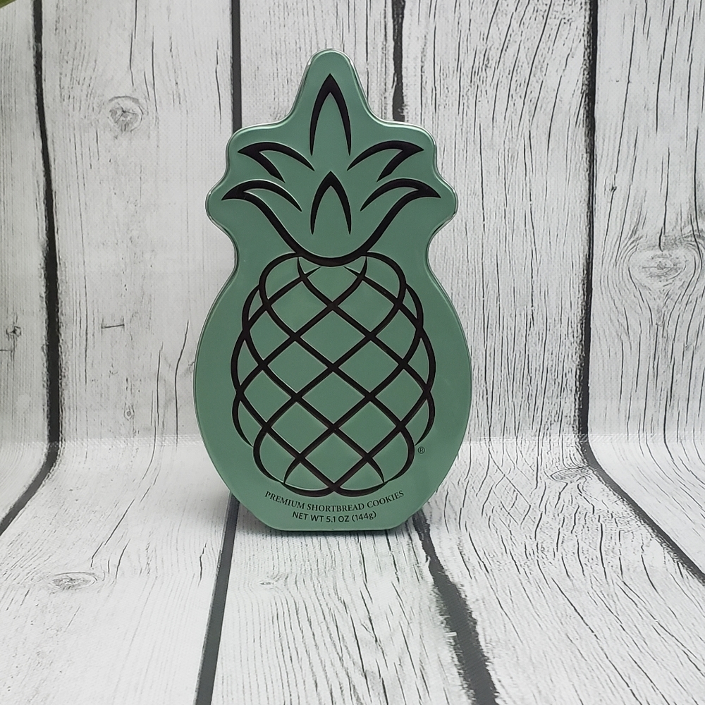 Honolulu Cookie Company Pineapple Metal Decorative Tin, Empty
